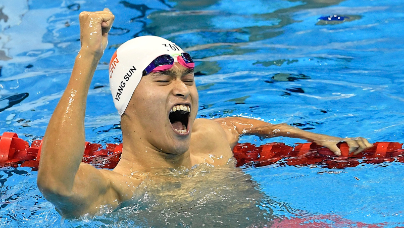 Many in the global swimming community seem to dislike China’s Sun Yang, but not me, cause he’s a WINNER. Image via AP.